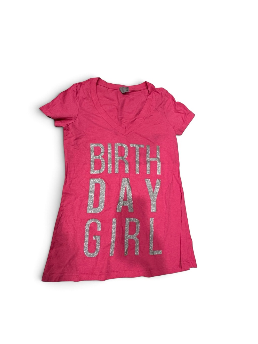 Pink "Birthday Girl" V-Neck Tee
